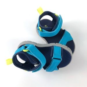 Carters Just One You Sandals NWOT - Teal, Navy, Yellow - Little Kids Size 3